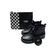 Ccilu Panto Pola Women High Top Ankle Boots Lace-up Rainboots Royal Purple Sz 7