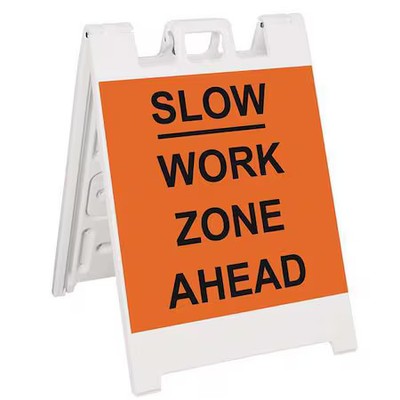 Zoro Select 136-Wlgq2426-Obeg Barricade Sign, Plastic, Engineer, 36 In Height,,