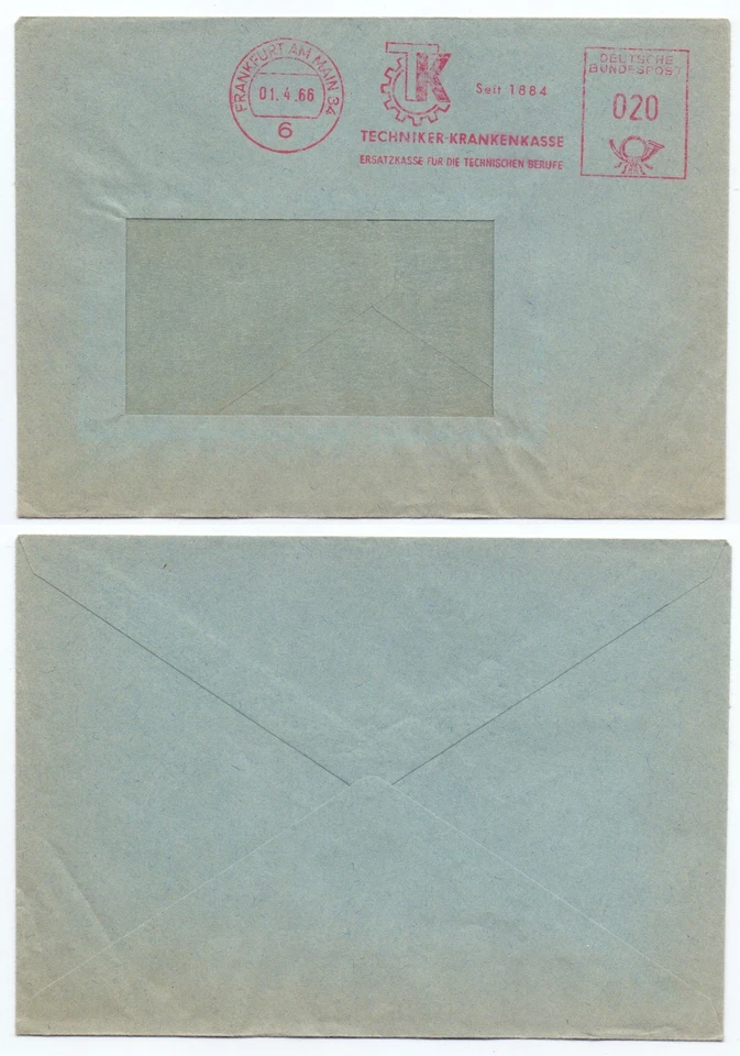 128090 - Freistempel: Techniker Krankenkasse - Frankfurt am Main 1.4.1966 - Bild 1 von 1