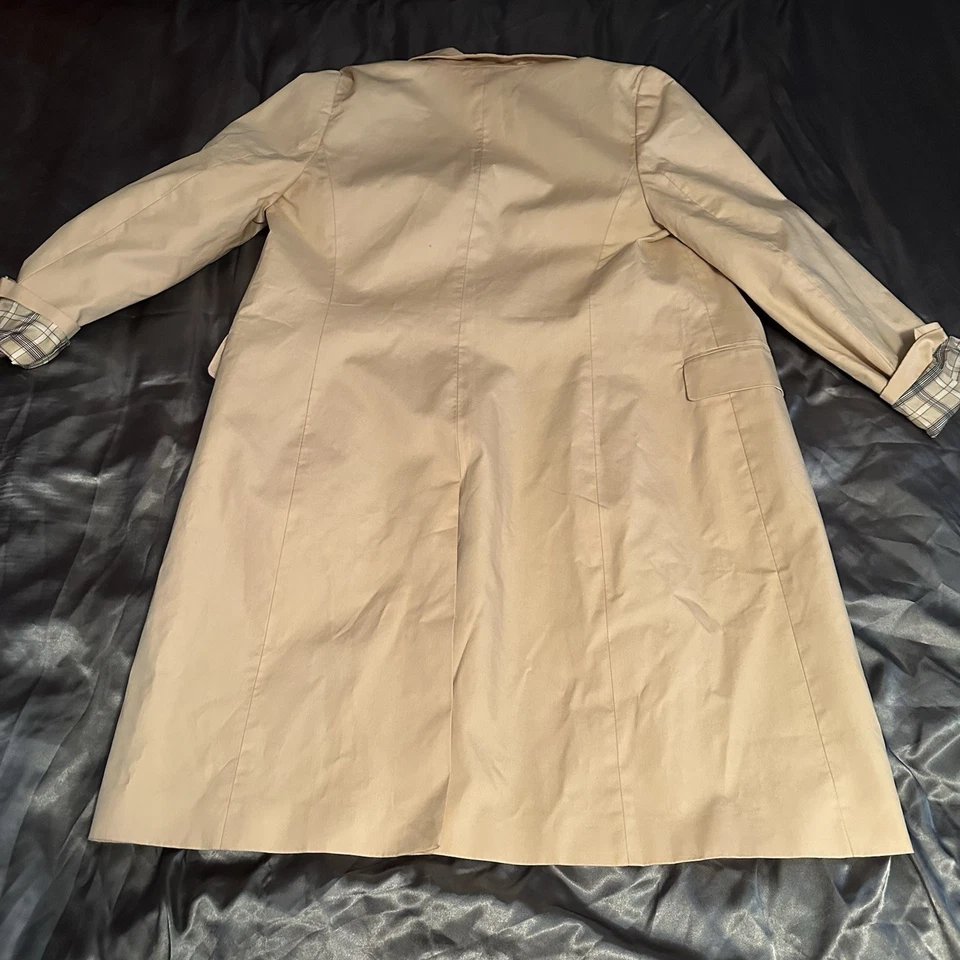 Brooks Brothers Womens Size Medium Classic Khaki Tan Trench Coat Commuter Cotton - Image 2 of 3