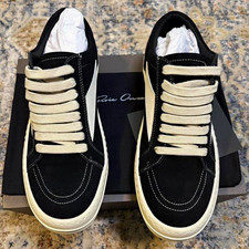 Men's Black/White Low-Top Lace-Up Sneakers Cotton Upper Rubber Sole 13