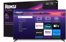 Roku Smart TV 55-Inch Pro Series 4K QLED Rokutv with Backlit Roku Voice Remote