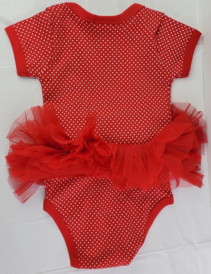 Bebé niña Two Feet Ahead Ohio State lunares rojos con tutú de una pieza 12M - Usado en excelente estado Foto 3 de 4