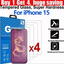 iPhone 15 Tempered Glass Screen Protector BUY 1 GET 4