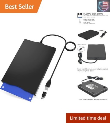 USB 3.5-inch Floppy Disk Reader - External 1.44 MB Portable FDD for PC, Plug ...