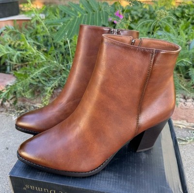 Pierre Dumas Booties Brown Size 11 Double Side Zipper Faux Leather  Boots