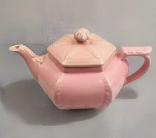 Vintage Hall Fern Starfish Design Pink Teapot 1940's Art Deco