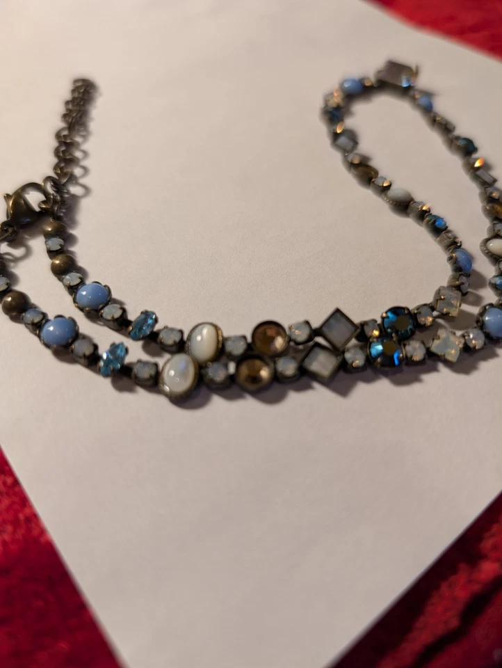 Sorrelli Necklace Multicolored Crystals Stones Large Center Crystal Statement q1 - Image 3 of 4