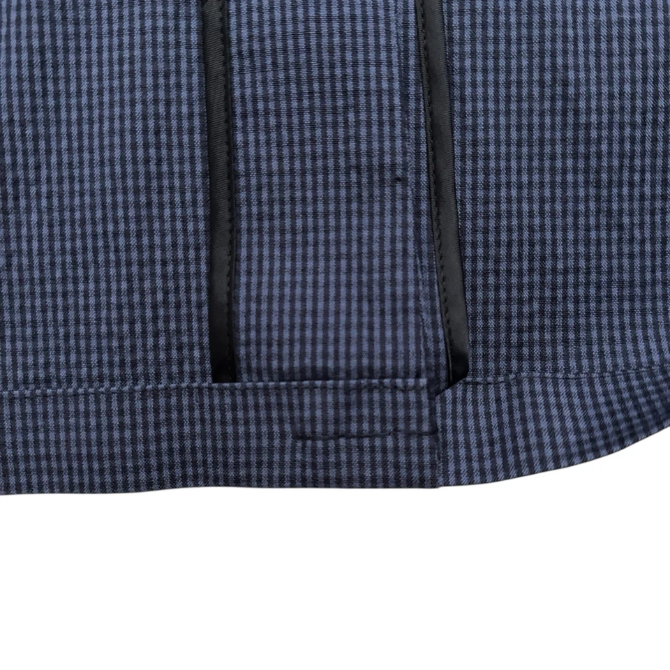 Theory Blazer Jacket Mens 38 Simons Boone Unconstructured Cotton Check Blue - Image 4 of 4