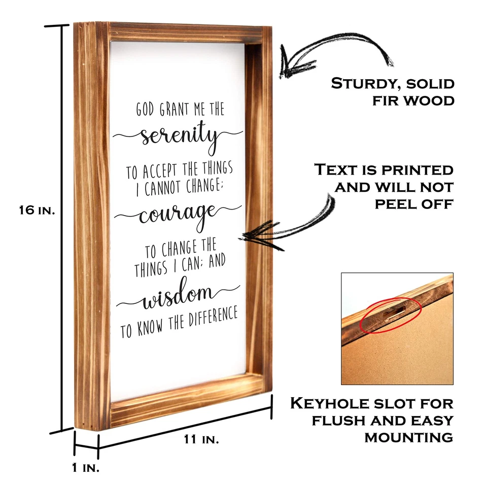 Serenity Prayer Sign 11x16 - Christian Wall Art, Rustic Bedroom Decor, God Gr... - Image 2 of 4