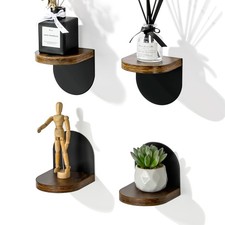 Small Floating Shelves for Wall Storage, 4 x 4 Inch Adhesive Wall Shelves for...