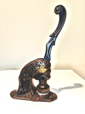 Antique 1891 BC Grand Orange Lodge Lion Head Seal Press Embosser - Rare