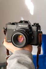 Nikon EL2 35mm Spiegelreflexkamera Schwarz + AF Nikkor 50mm 1.8 Funktionsfähig