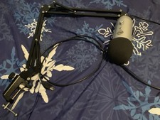 Blue Yeti USB Microphone w/ Boom Arm Stand Cable Streaming Podcast Gaming Mic