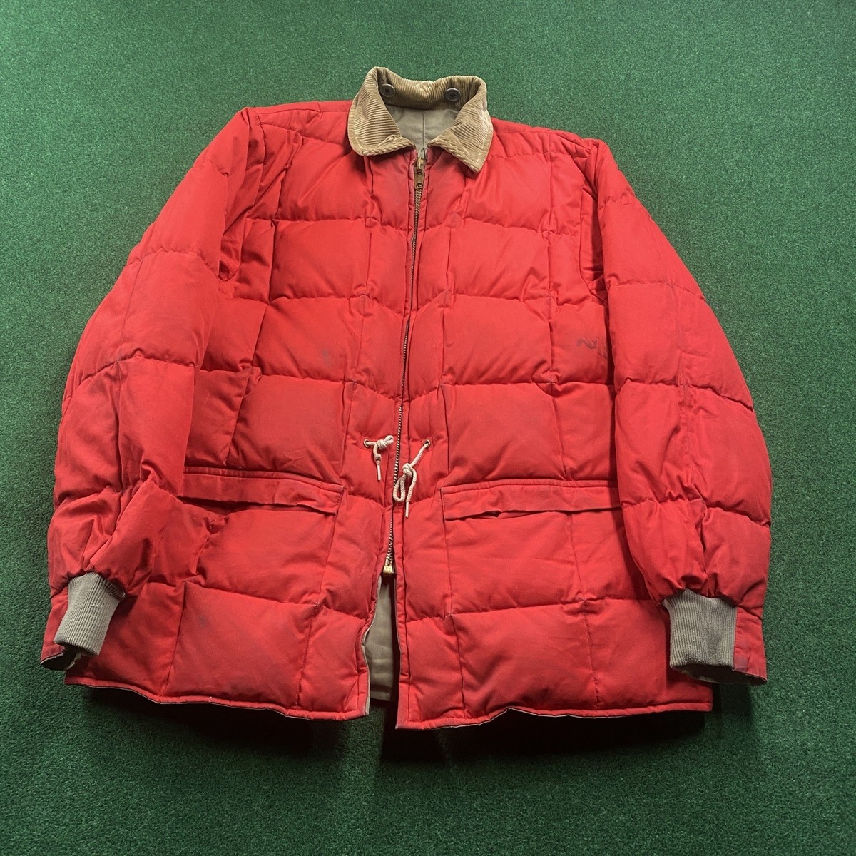 Vintage Eddie Bauer Goose Down Jacket Mens L Red 60S Expedition