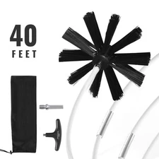 40 Feet Dryer Vent Duct Cleaning Brush Kit Lint Remover Fireplace Cleaner