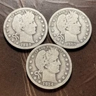 3 x Barber Silver Quarters - 1908 D, 1909, & 1914 - 1/18/26 Auction - Lot #1468