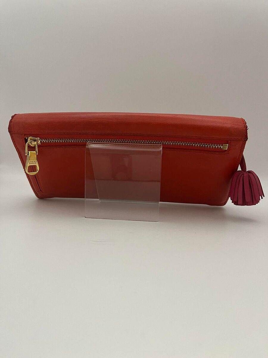Loewe Long Wallet Leather Red USED Y0621-9 | eBay Loewe Long Wallet Leather Red USED Y0621-9 | eBay