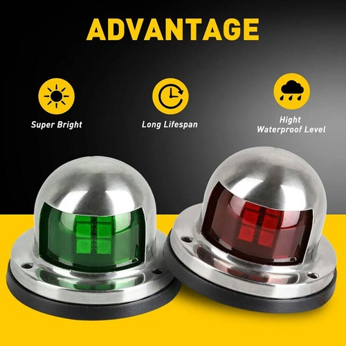 2 X Edelstahl LED Lampen Bootsbeleuchtung Navigationslicht Boot Positionsleuchte - Bild 15 von 16