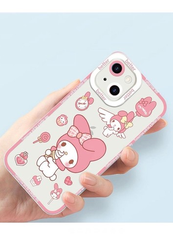 Sanrio My Melody IPhone 14 Case Clear & Pink Cute Hello Kitty Cartoon NWT - Picture 2 of 11
