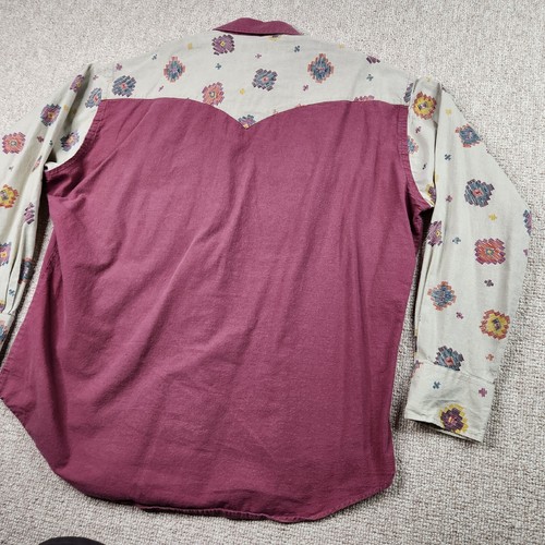Ruddock Bros Vintage Herren 18-36 klassisch aztekisch hergestellt in den USA L/S klassisch Perlen Druckknopf Hemd - Bild 14 von 16