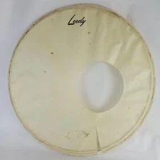 Leedy 22"Bass Drum Calf Skin Resonant Logo Head Vintage Slingerland Port-Hole50s