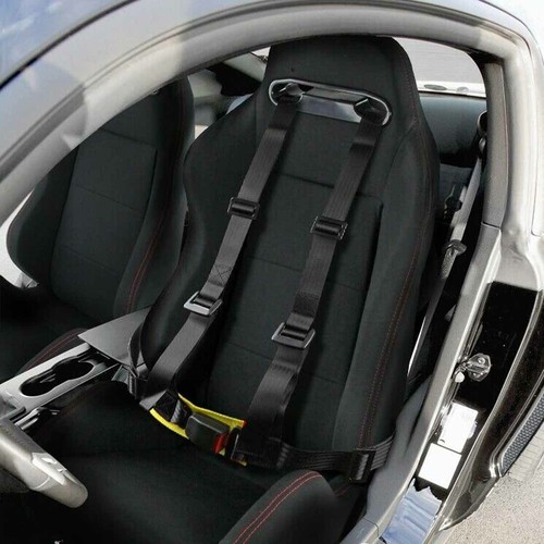 Arnés de cinturón de seguridad de carreras universal negro para camioneta de 4 puntos ajustable automático - Imagen 11 de 11