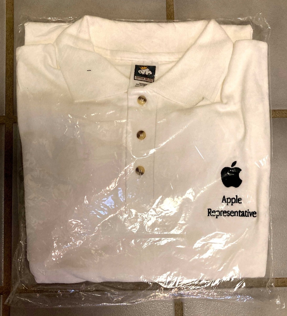 Polo Apple Logo Tee Shirt Apple Logo White Cotton Long Sleeve