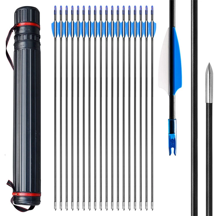 12X30" Archery Fiberglass Arrows Training Arrows Recurve Compound Bow Practice - Image 2 of 4