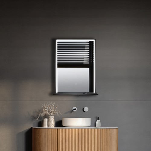 Allegra 24"W x 32"H Framed LED Mirror w/Bluetooth Speaker and Integrated Charger - Picture 3 of 21