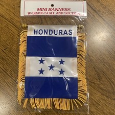 Honduras 3 MINI BANNER FLAG GREAT FOR CAR MIRROR 2 SIDE 6x4 Inch