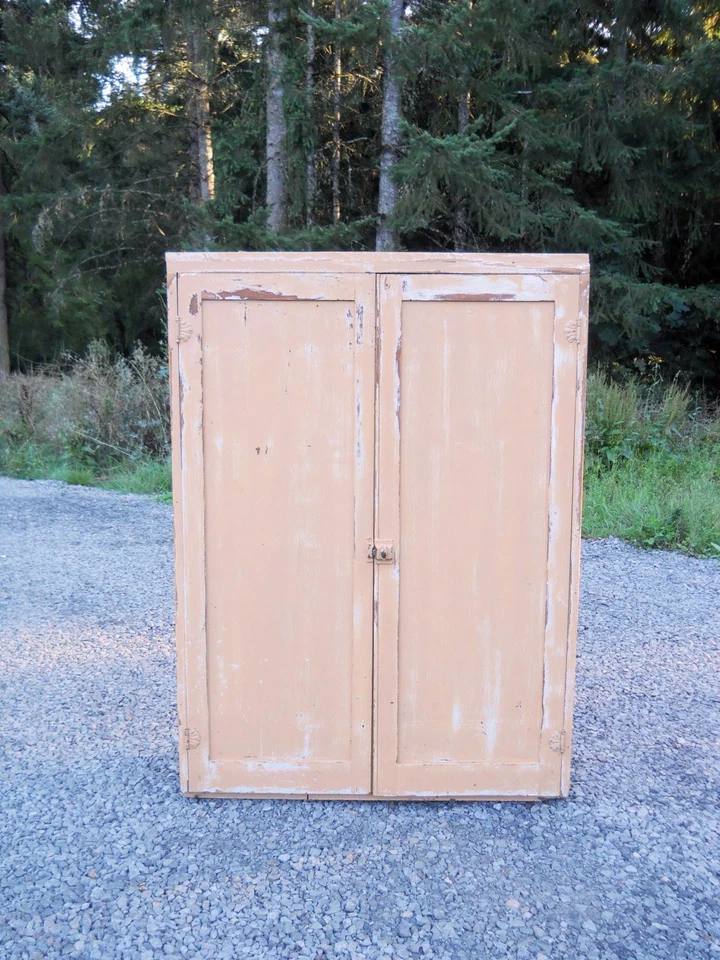 Старинный деревенский кладовой шкаф для хранения 1880-х годов Wainscot доска из бисера сосна кубби отверстие  - Изображение 2 из 4