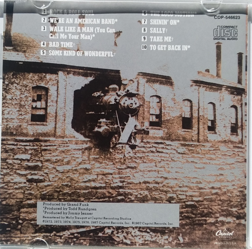 GRAND FUNK - Grand Funk Hits - CD 1987 Capitol Records CDP 546623 - Imagen 4 de 5