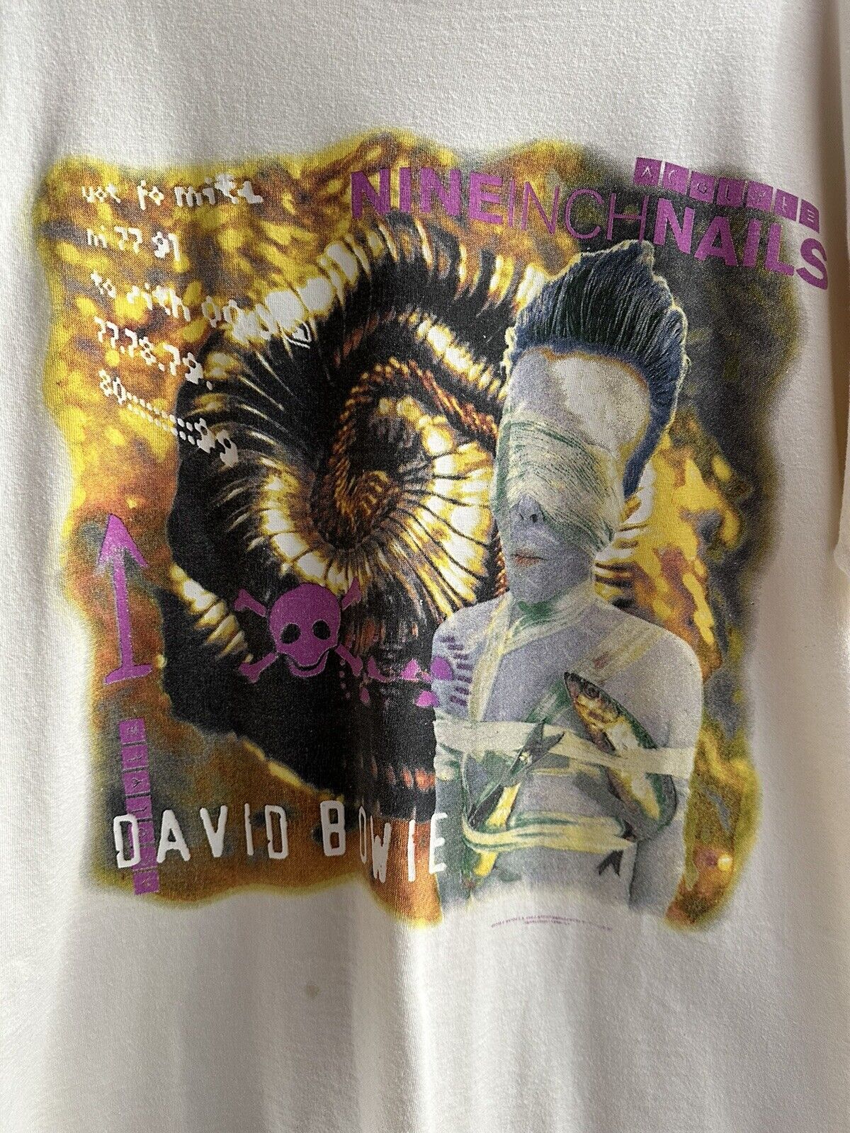 Vintage 1995 Nine Inch Nails David Bowie Tour tee Rare Band t shirt NIN