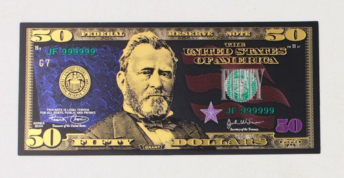 Lots 80 Pcs Black Golden Banknotes US 1-100 Dollar Set Crafts Notes Money Gift - Picture 3 of 12