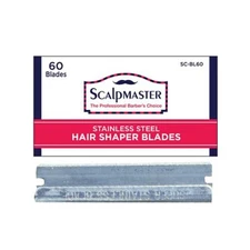 Scalpmaster Stainless Steel Hair Shaper Blades 60 Pack