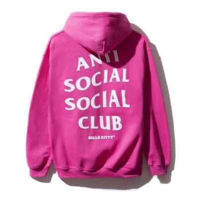 DS Anti Social Social Club ASSC x Hello Kitty Pink Hoodie DS Anti Social Social Club ASSC x Hello Kitty Pink Hoodie