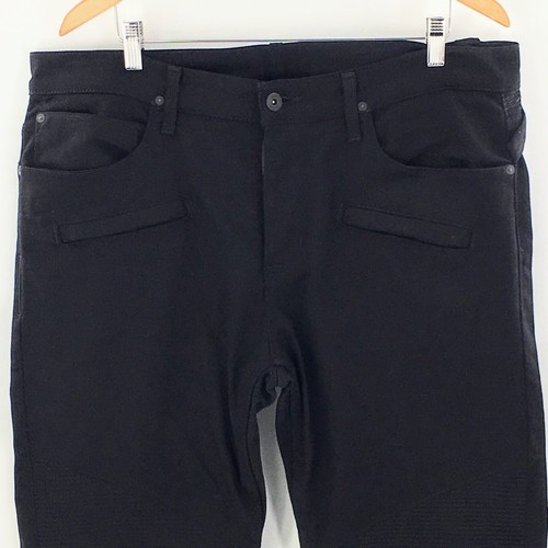 Hudson Mens Jeans Black Biker Moto Blinder Slim Fit Twill Zip Pocket Sz 38 x 35 - Picture 4 of 15