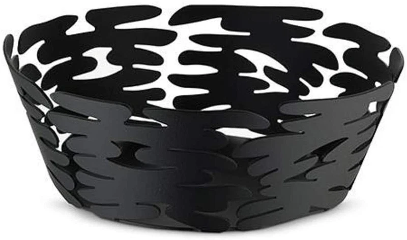 Round Basket ALESSI Barket BM10/18 B in Steel Black - Centerpiece Ø 18 cm