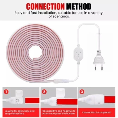 Striscia LED COB 220V Alta Luminosità 2835 Impermeabile Adesiva Flessibile Luce - Immagine 3 di 4