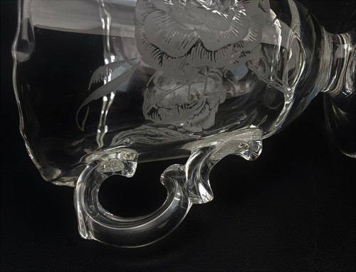 Vintage Fostoria Camellia Creamer And Open Sugar Set Etched Roses - Picture 11 of 12