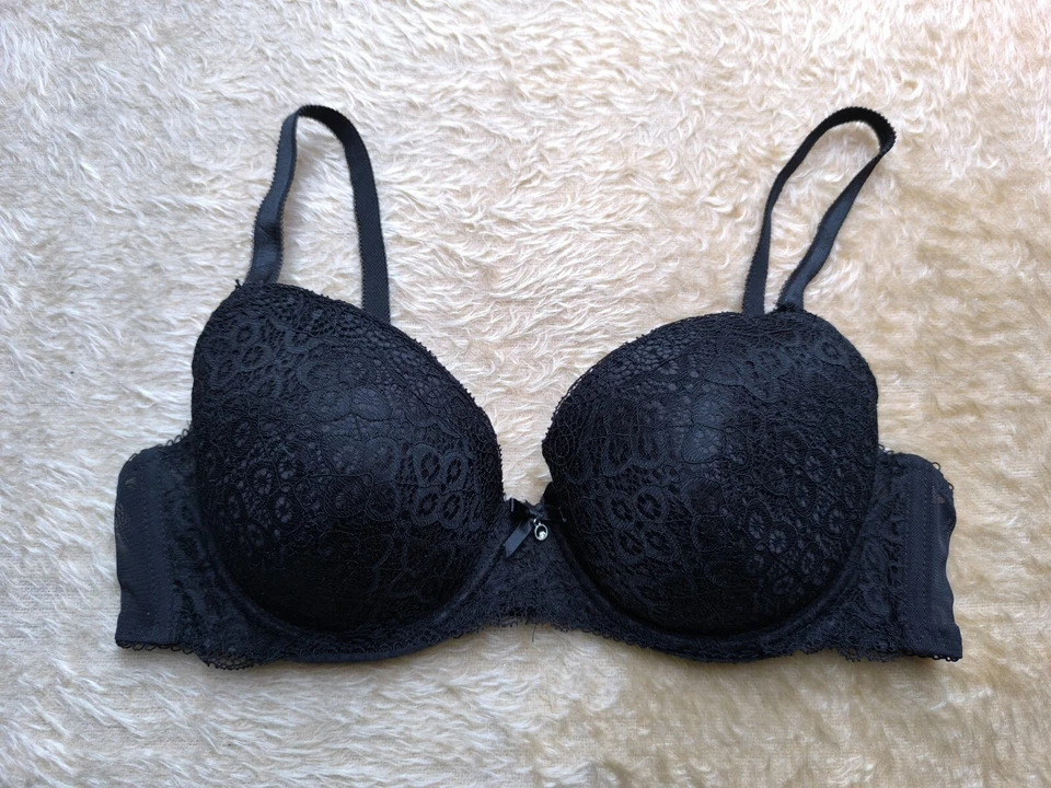 Schalen T-Shirt Balconett BH mit Spitze Neu Schwarz Gr. 85C 90B C&A Cover Janina - Bild 2 von 4
