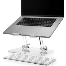 DuraClear Acrylic Laptop Stand for Desk   Ergonomic Adjustable Acrylic Comput...