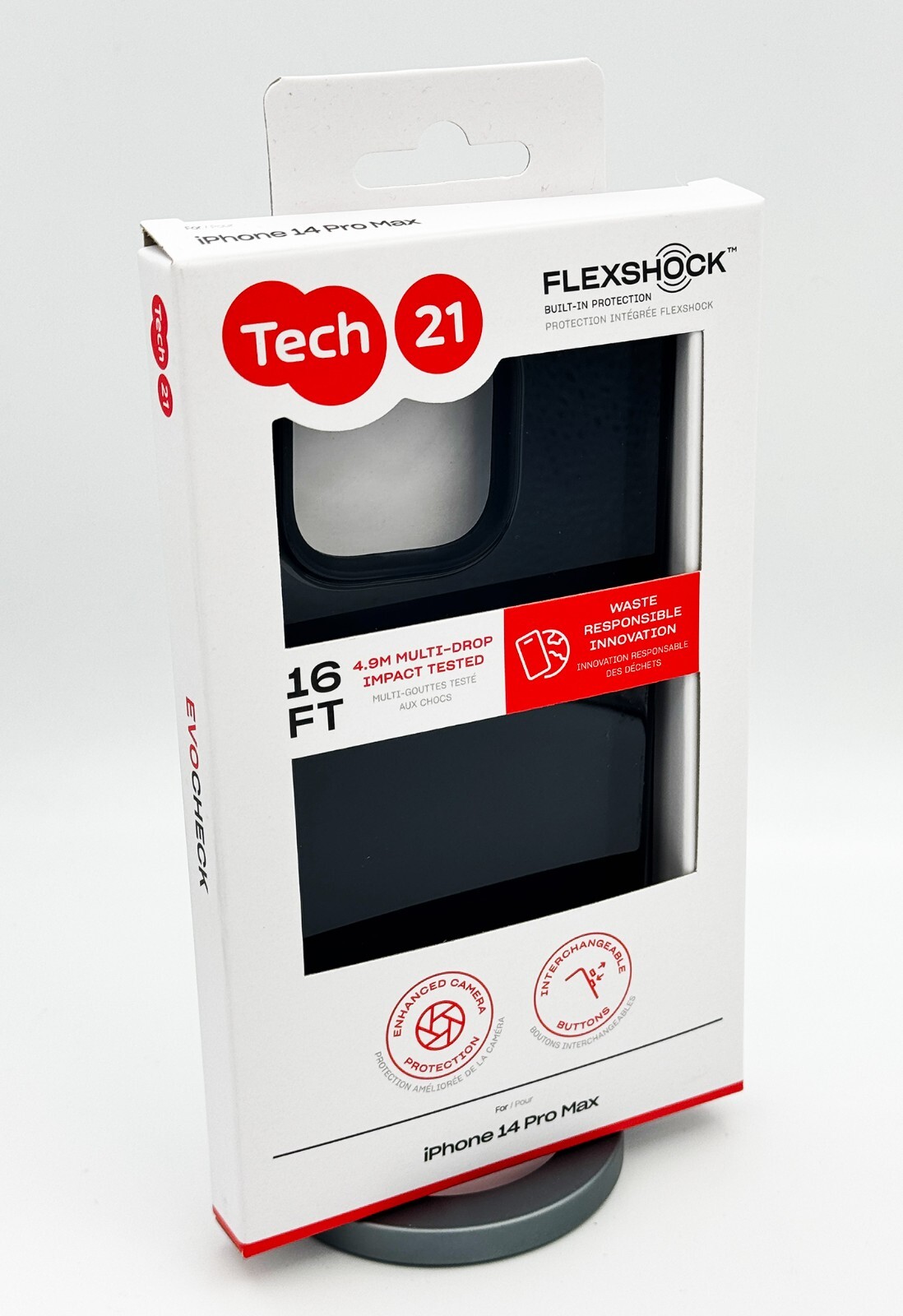 Tech21 Evo Check Drop Protection Case for iPhone 14 Pro Max - Smokey Black