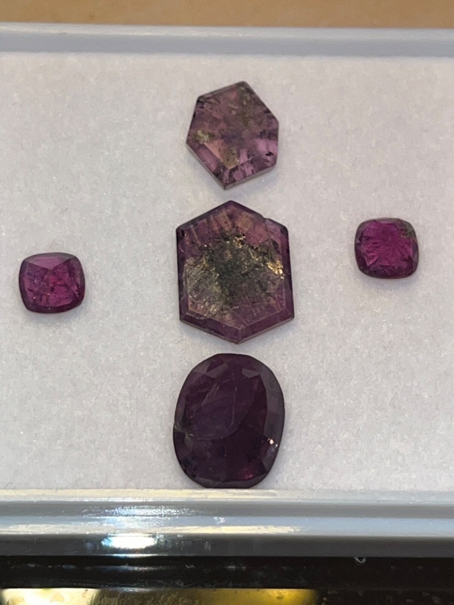 Natural Ruby, Corundum, 14.35 cts Trapiche 5 pc Slice / gem