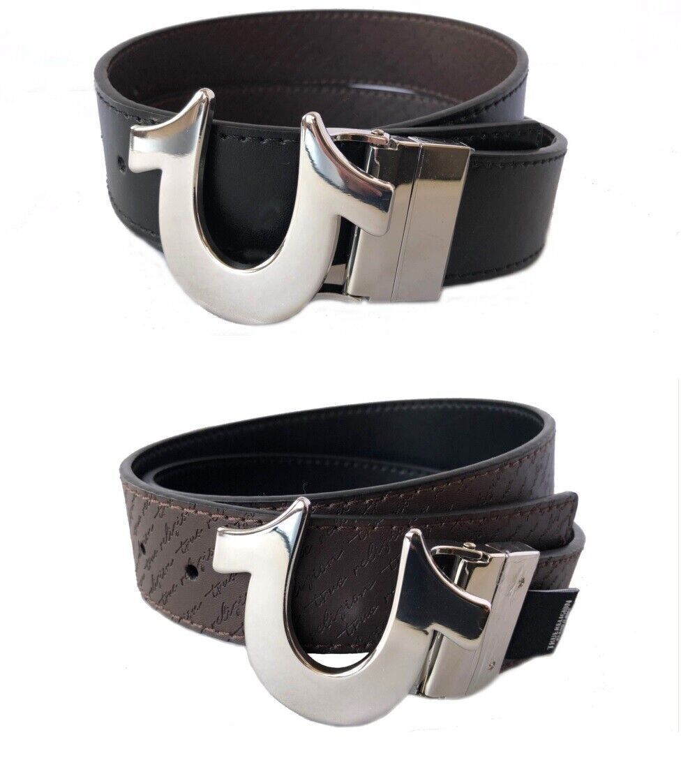 New True Religion Men's Reversible Belt TR303396 Horseshoe New True Religion Men's Reversible Belt TR303396 Horseshoe
