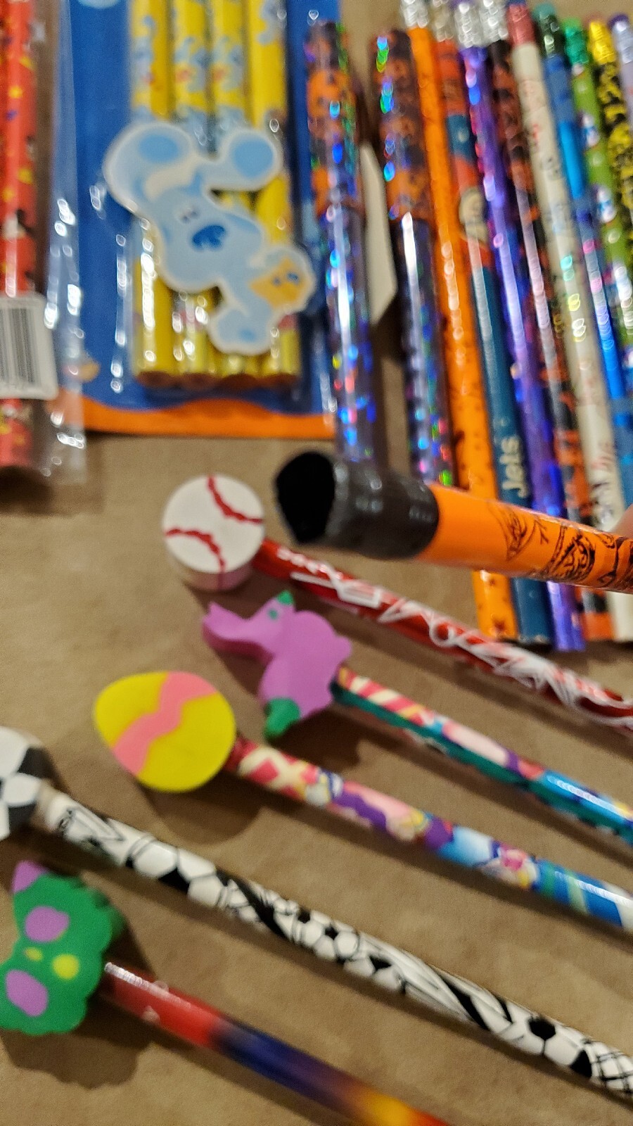 Vintage Pencils Lot Retro Nostalgic Pencils 80s 90s Holiday NEW Disney Blues