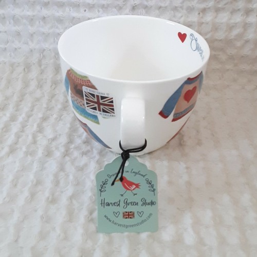 SUÉTER CLIMA Taza Café Té Taza Cosecha Verde Estudio Dachshund Corazón Zorro NUEVO - Imagen 6 de 11