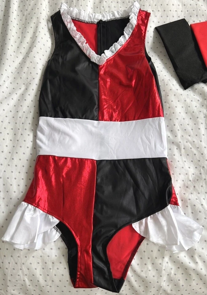 Ladies Harlequin Fancy Dress Adult Jester Halloween Harlequin Outfit - Image 2 of 4