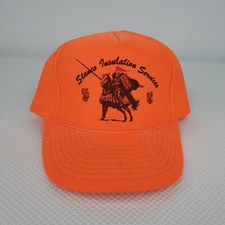 Vintage Stanco Insulation Neon Orange Trucker Hat Snap Back Knight